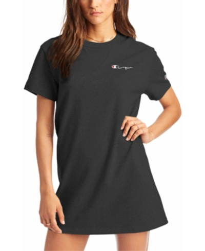 Shop Champion Women's The Boyfriend Cotton T-shirt Dress In Black