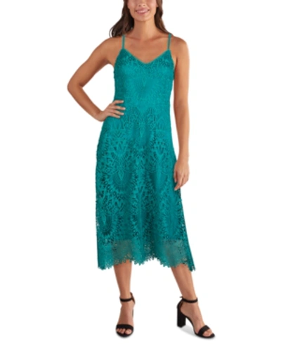 Shop Guess Lace Midi Dress In Jade