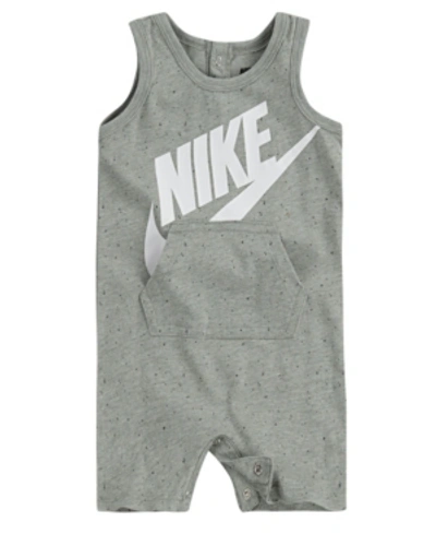 Shop Nike Baby Boy Or Girls Polka Dot Tank Romper In Dark Grey Heather