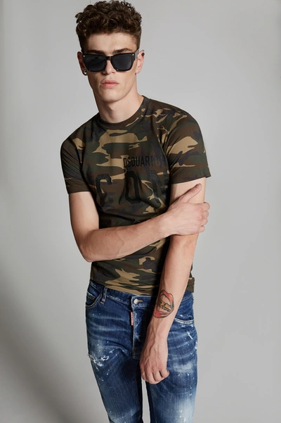 Shop Dsquared2 Men Short Sleeve T-shirt In Military Green Dark