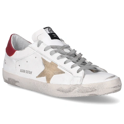 Shop Golden Goose Low-top Sneakers Superstar Calfskin Used White Beige