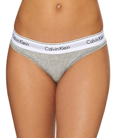 Shop Calvin Klein Modern Cotton Bikini In Grey Heather