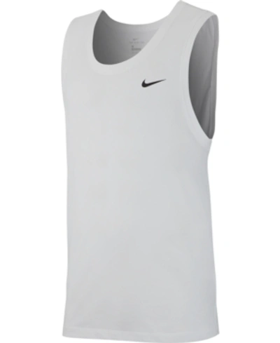 Shop Nike Men's Dri-fit Training Tank Top In White/black