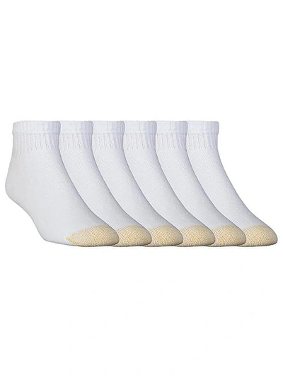 Shop Gold Toe Cotton Cushion Ankle Socks 6-pack In White