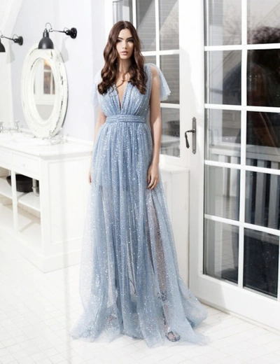 Shop Manurí Talya Gown In Star Silver - Material Plastic