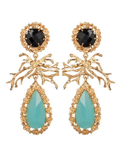 Shop Christie Nicolaides Camile Earrings Mint In Gold