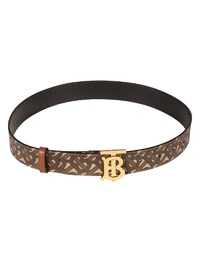 Shop Burberry Logo Motif Logo Plaque Belt In Brown