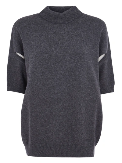 Shop Givenchy Ribbed Sweater In Grey