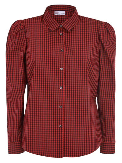 Shop Red Valentino Classic Checked Shirt In Red