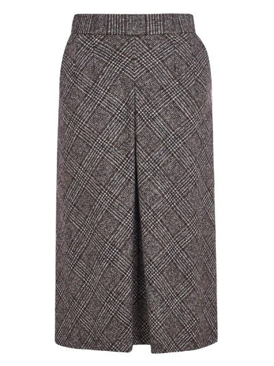 Shop Dolce & Gabbana Flared Check Skirt In Multicolor