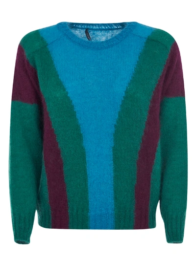 Shop Alberta Ferretti Striped Pattern Sweater In Green/purple
