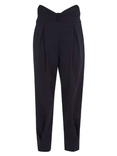 Shop Red Valentino Rear Zip Cropped Trousers In Black