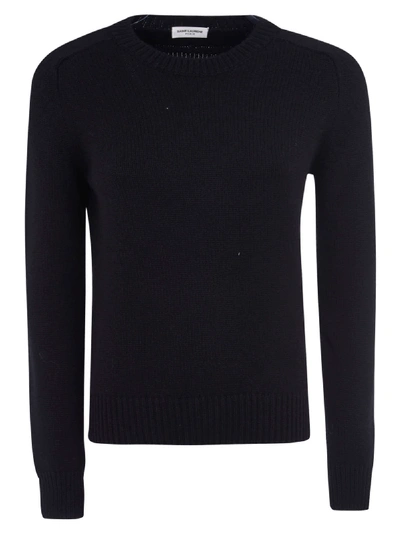Shop Saint Laurent Rib Knit Pullover In Black