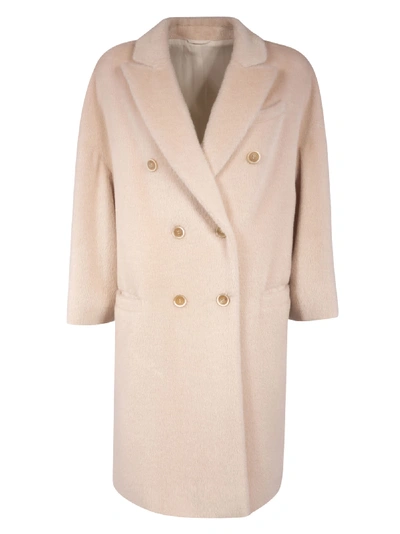 Shop Brunello Cucinelli Double-breasted Coat In Light Beige