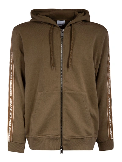 Shop Burberry Siren Hoodie In Deep Khaki