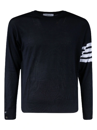 Shop Thom Browne Classic Crewneck Pullover In Navy