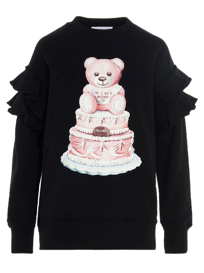 Shop Moschino Teddy Torta Sweatshirt In Black