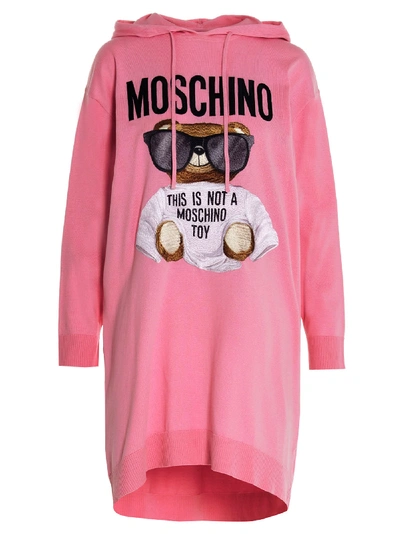 Shop Moschino Teddy Dress In Pink