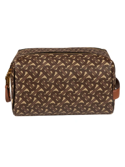 Shop Burberry Monogram Double-zip Duffle Bag In Brown