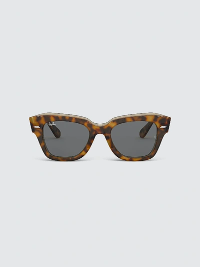 Shop Ray Ban State Street Sunglasses In Brown