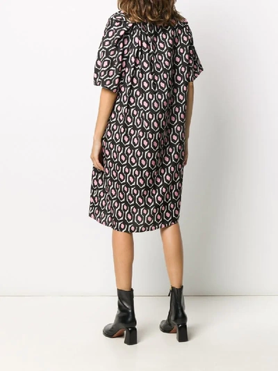 Shop Christian Wijnants Geometric Print Dress In Black