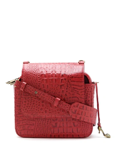 Shop Sarah Chofakian Apollo Leather Shoulder Bag In Red