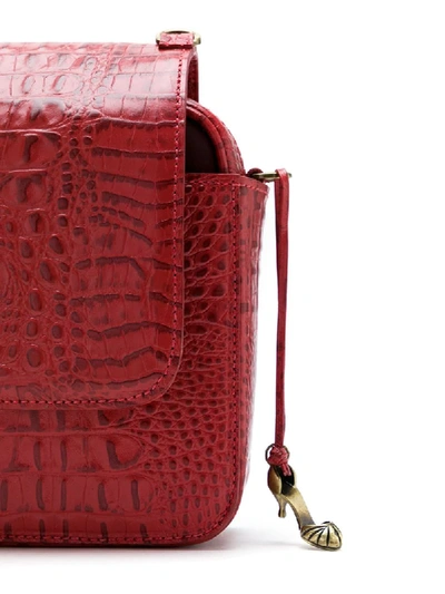 Shop Sarah Chofakian Apollo Leather Shoulder Bag In Red