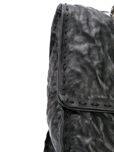 Shop Ermanno Scervino Creased Effect Shoulder Bag In Black