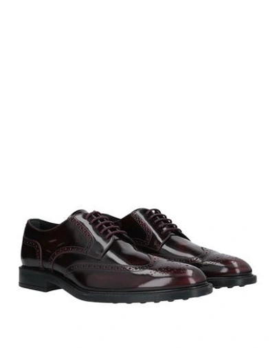 Shop Tod's Lace-up Shoes In Deep Purple