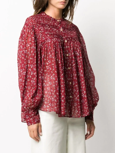 Shop Isabel Marant Étoile Floral Button-down Blouse In Red