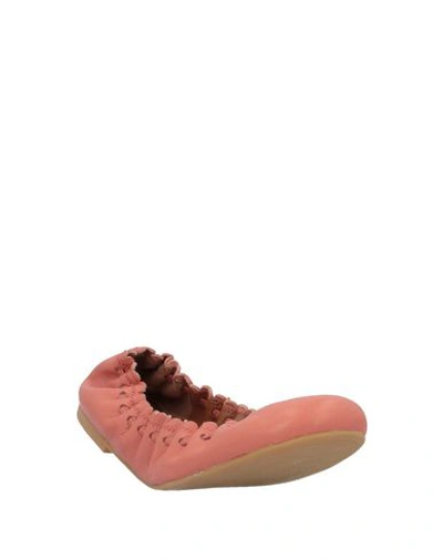 Shop See By Chloé Ballet Flats In Salmon Pink