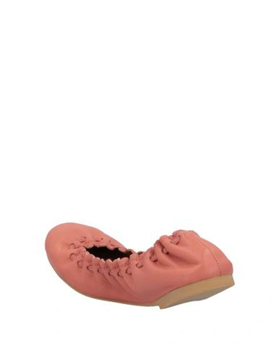 Shop See By Chloé Ballet Flats In Salmon Pink