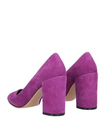 Shop Ferragamo Woman Pumps Purple Size 10 Soft Leather
