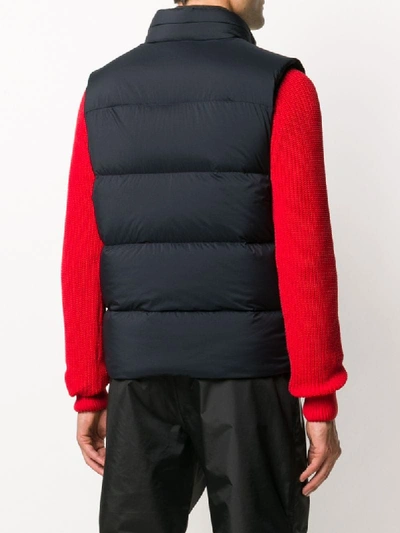 Shop Moncler Quilted Logo Patch Gilet In Black