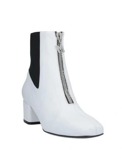 Shop Msgm Woman Ankle Boots White Size 8 Soft Leather