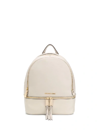 Shop Michael Michael Kors Logo Plaque Backpack In Neutrals