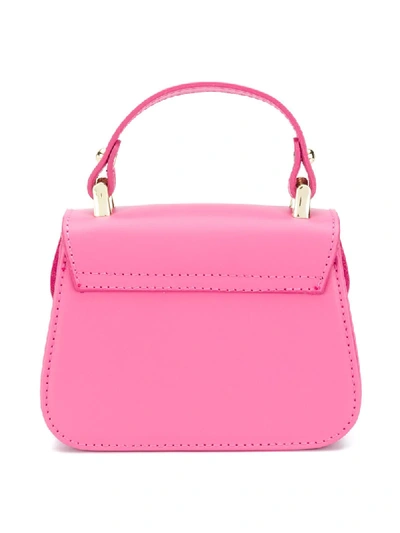 Shop Monnalisa Bow Detail Logo Tote Bag In Pink