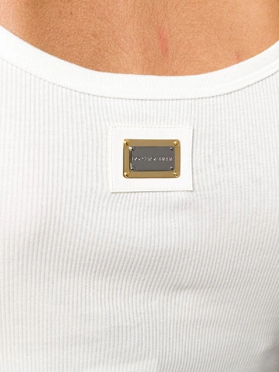 Shop Dolce & Gabbana Ribbed Vest Top In White