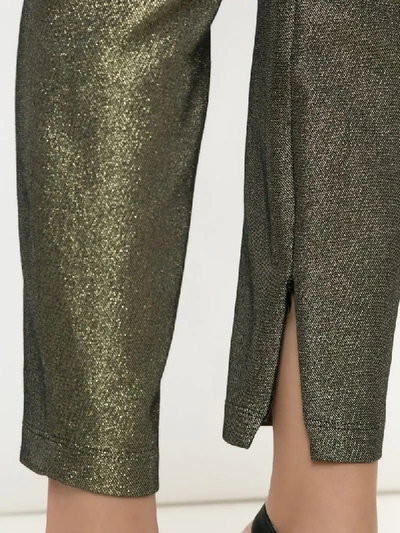 Shop Dolce & Gabbana Metallic Skinny Trousers In Gold