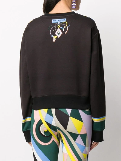 Shop Emilio Pucci Embroidered Abstract-print Sweatshirt In Multicolour