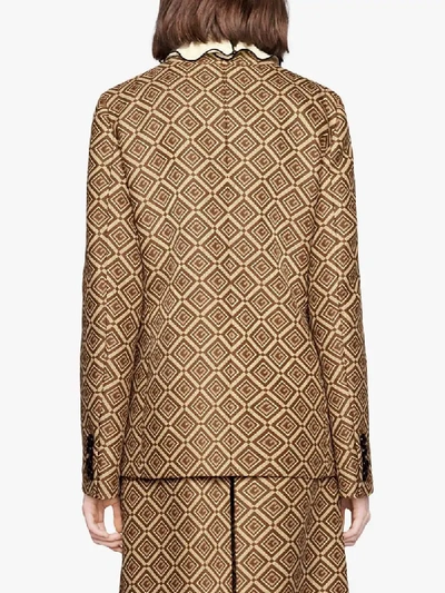 Shop Gucci Gg Damier Jacquard Jacket In Neutrals