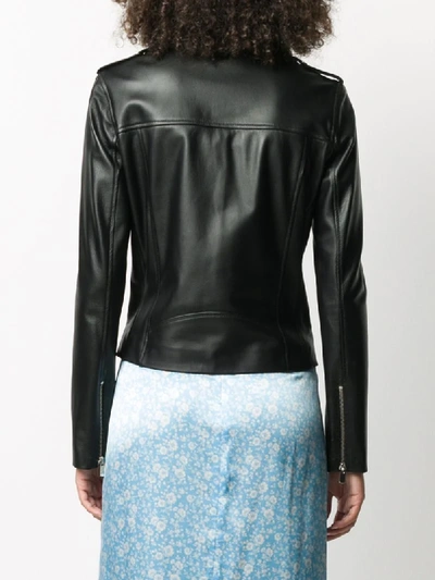 Shop Arma Belted Biker Jacket In Black