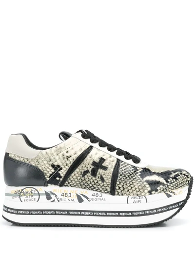 Shop Premiata Beth Platform Trainers In White