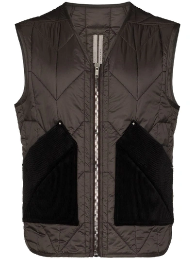 Shop Rick Owens Quilted Gilet In Grey