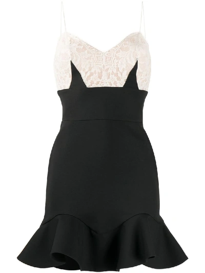 Shop Alexander Mcqueen Lace Top Fitted Dress In Black