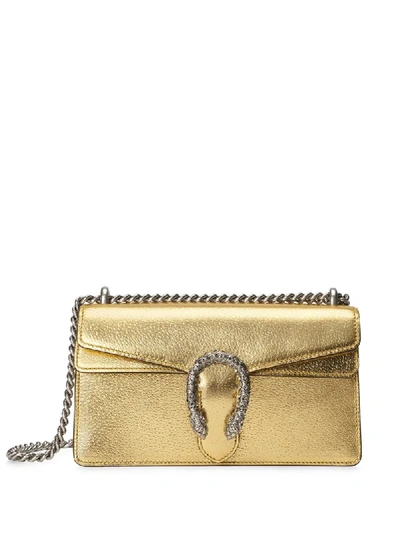 Shop Gucci Small Dionysus Shoulder Bag In Gold