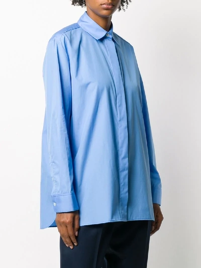 Shop The Row Big Sisea Oversized Cotton Shirt In Blue