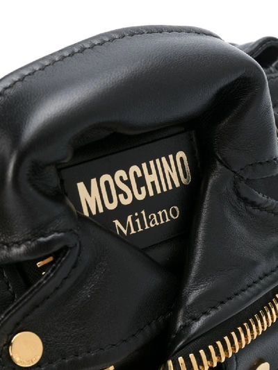 Shop Moschino Biker Jacket Belt Bag In Black