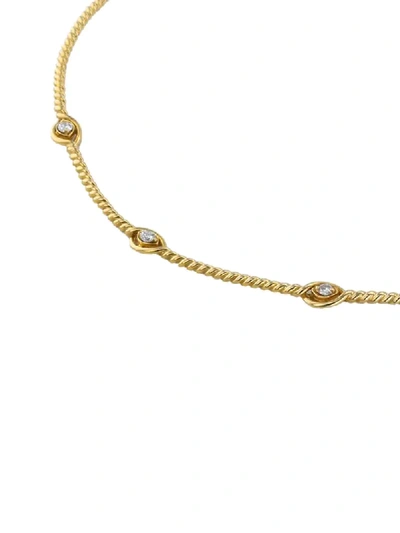 Pre-owned Dior 2010s  Diamond Embellished Necklace In Gold,white