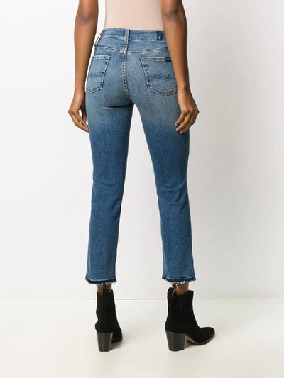 Shop 7 For All Mankind The Crop Straight Leg Jeans In Blue